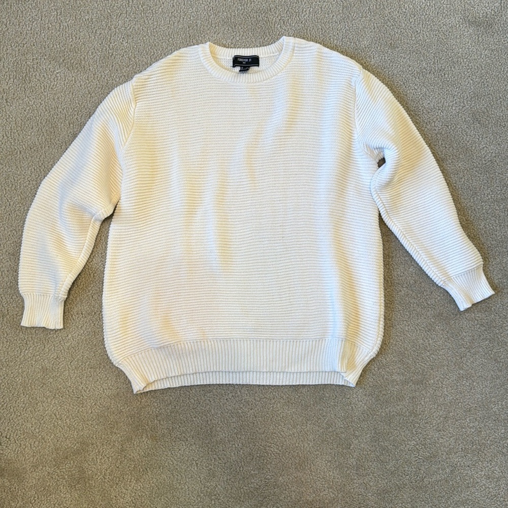Forever 21 Cream Crewneck Sweater